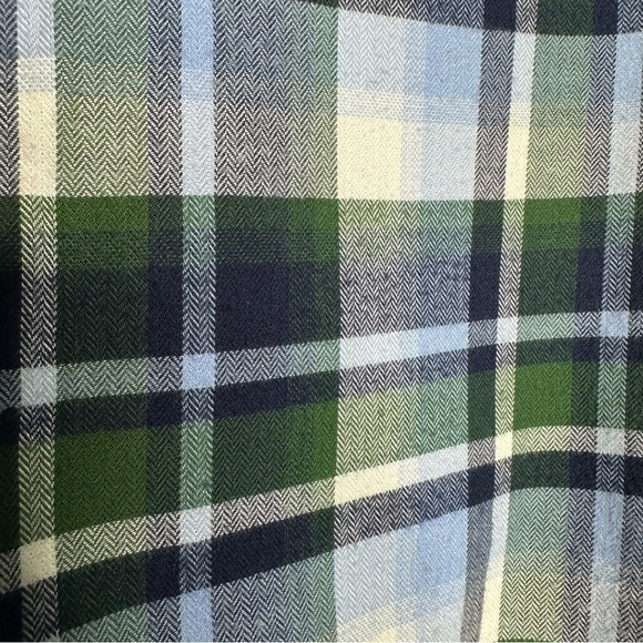 STANTT Men’s Brushed Twill Button Down Shirt Blue/Green Plaid Neck 16 - Picture 5 of 7